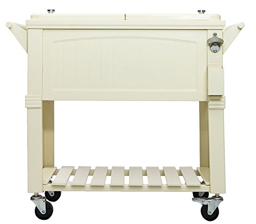 Permasteel PS-203F1-CREAM 80 Quart Patio Cooler with Insulated Basin, CREAM