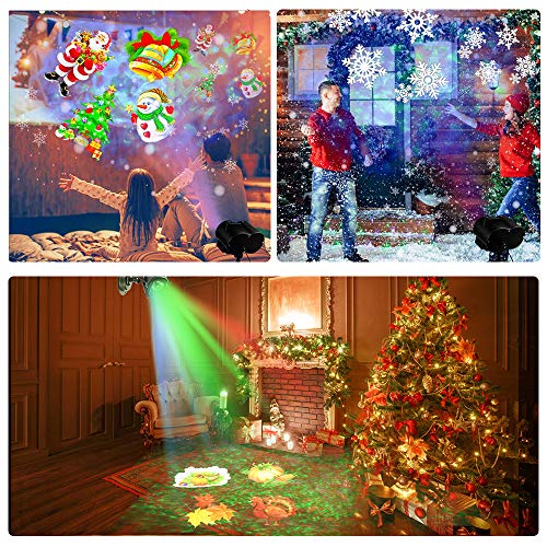 Christmas Light Projector Outdoor,Holiday Projector Lights with 3D Ocean Wave & 26 HD Slides,Waterproof,Remote Control,Timer,Indoor Halloween Projector Lights for Xmas Party Landscape Decorations