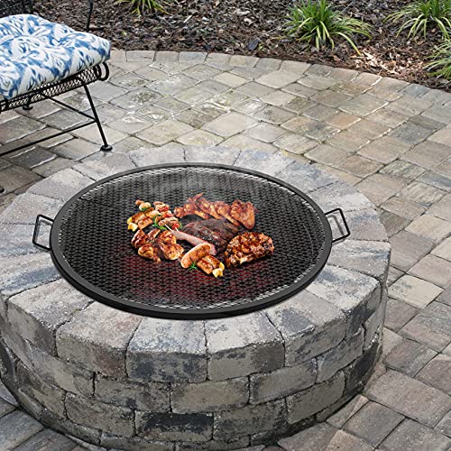 Onlyfire X-Marks Fire Pit Grill Cooking Grate, Outdoor Campfire BBQ Grill, Round - 36 Inch