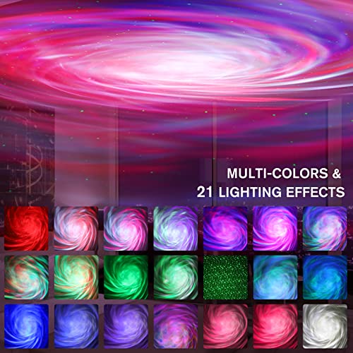 Star Projector, 3 in-1 Galaxy Projector for Bedroom 21 Lights Effects Largest Area Aurora Projector with Bluetooth Speaker Timer, Star Projector Galaxy Light for Kids Adults Ceiling Xmas Decor