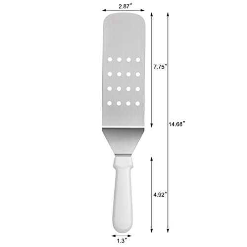 New Star Foodservice 36176 Plastic Handle Flexible Grill Turner/Spatula, Perforated, 14.5-Inch, White