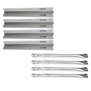 direct store parts kit dg120 replacement for bbq grillware gsc2418, gsc2418n gas grill heat plate and burner, 4 pack (stainless steel burner + stainless steel heat plate)