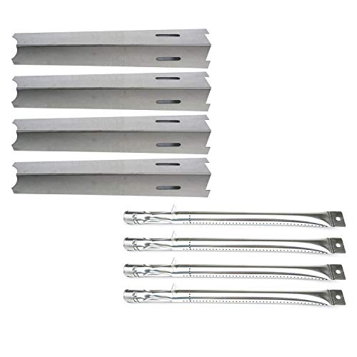 Direct Store Parts Kit DG120 Replacement for BBQ Grillware GSC2418, GSC2418N Gas Grill Heat Plate and Burner, 4 Pack (Stainless Steel Burner + Stainless Steel Heat Plate)