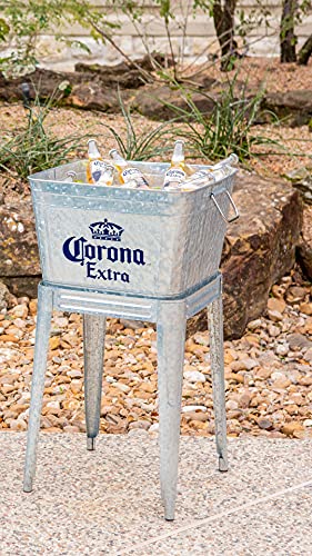 Leigh Country Corona MC 47940 Galvanized Steel 42 Qt. Extra Tub with Stand, Silver