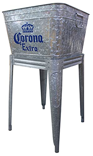 Leigh Country Corona MC 47940 Galvanized Steel 42 Qt. Extra Tub with Stand, Silver