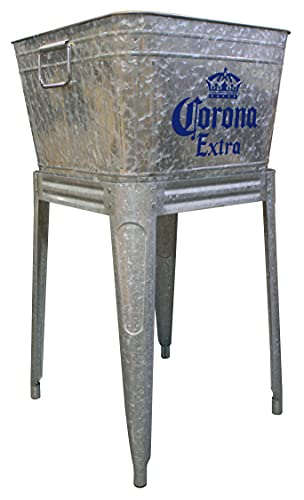 Leigh Country Corona MC 47940 Galvanized Steel 42 Qt. Extra Tub with Stand, Silver