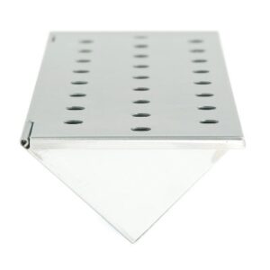 Charcoal Companion Stainless Steel V-Shape Smoker Box For Gas Grill Wood Chips (Long) - CC4066