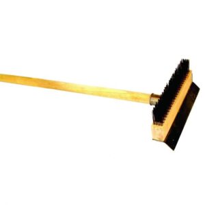 truecraftware – 37- inch heavy duty pizza oven brush, black metal wire brush with long wooden handle