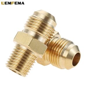 Lemfema 2 Pcs 3/8" Male Flare x 1/4" Male NPT Thread Coupling Fittings Propane Adapter for BBQ, Coupler Pipe Flare Connector Gas Adapter