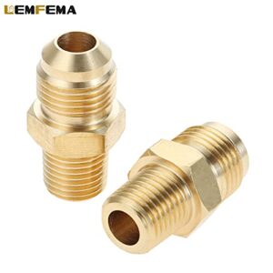 Lemfema 2 Pcs 3/8" Male Flare x 1/4" Male NPT Thread Coupling Fittings Propane Adapter for BBQ, Coupler Pipe Flare Connector Gas Adapter