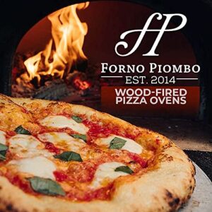 Forno Piombo Santino 70 Outdoor Pizza Oven– With Stand & Shelf | 28 inch Wood Fired Oven For Backyard | Insulated, Refractory Dome Home Pizza Ovens | Versatile Pizza Cooker, Grill, Smoker, & Baking