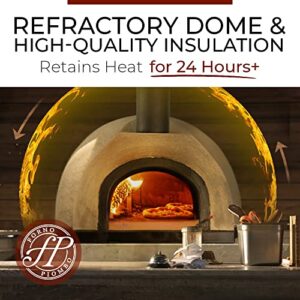 Forno Piombo Santino 70 Outdoor Pizza Oven– With Stand & Shelf | 28 inch Wood Fired Oven For Backyard | Insulated, Refractory Dome Home Pizza Ovens | Versatile Pizza Cooker, Grill, Smoker, & Baking