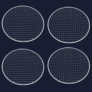 eorta 4 pack disposable barbecue grilling grate 11.6 inch round bbq mesh wire portable bbq grill replacement for outdoor cooking picnic party camp, 11.6 inch