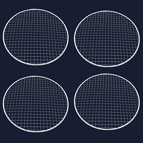 EORTA 4 Pack Disposable Barbecue Grilling Grate 11.6 Inch Round BBQ Mesh Wire Portable BBQ Grill Replacement for Outdoor Cooking Picnic Party Camp, 11.6 inch