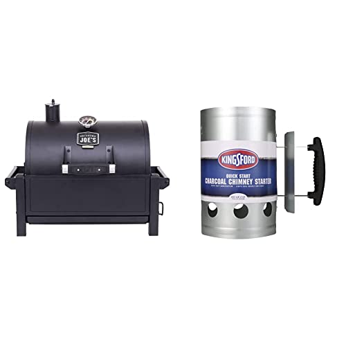 Oklahoma Joe's 19402088 Rambler Portable Charcoal Grill, Black & KINGSFORD Heavy Duty Deluxe Charcoal Chimney Starter | BBQ Chimney Starter