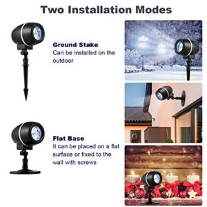 Tangkula Christmas Snowflake LED Projector Lights, Rotating Snowfall Projection with Remote Control, Outdoor Landscape Decorative Lighting for Christmas, Holiday, Party, Wedding, Garden, Patio