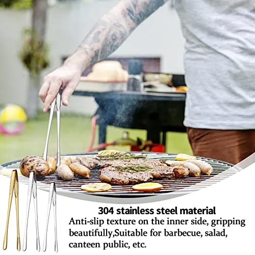 3Pcs BBQ Tongs Stainless Steel Grill Tongs Korean Barbecue Tongs SUS304 Frying Shovel Stainless Still Portable Kitchenware Grill Tongs for Home Outdoor ( 11 Inches, 9.4Inches )