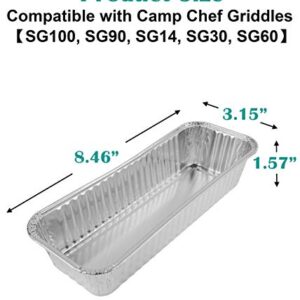 EasiBBQ Aluminum Foil Grill Drip Pans for Camp Chef Portable Grill, Disposable Aluminum Grease Pan Liners, 20 Pack