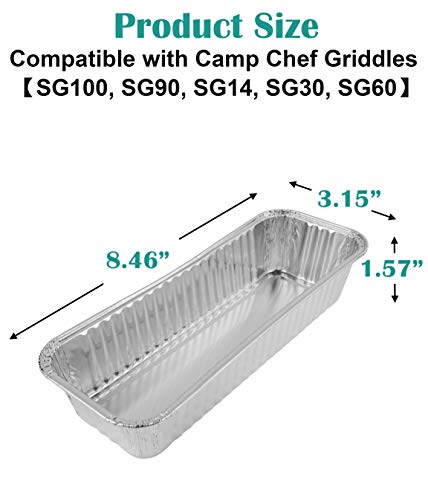 EasiBBQ Aluminum Foil Grill Drip Pans for Camp Chef Portable Grill, Disposable Aluminum Grease Pan Liners, 20 Pack