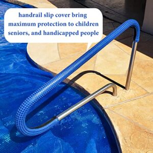 Pool Railing Handrail Cover 4 Feet Durable Zippered Designed Neoprene Hand Grip Rail Slip Cover for Inground Swimming Pool Ladder Handles,(Royal Blue)