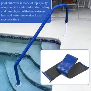 Pool Railing Handrail Cover 4 Feet Durable Zippered Designed Neoprene Hand Grip Rail Slip Cover for Inground Swimming Pool Ladder Handles,(Royal Blue)