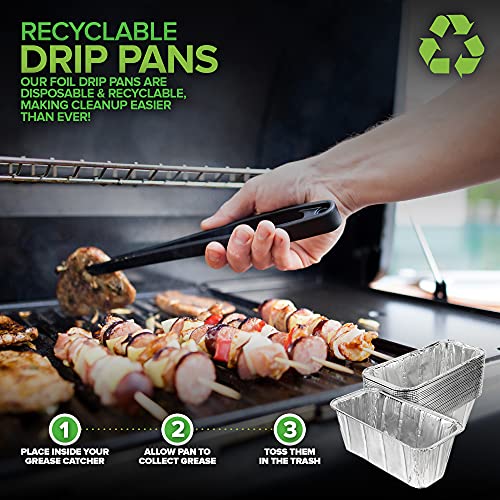 Stock Your Home Foil Grill Drip Pan (30 Pack) Compatible with Blackstone's 28”, 30”, & 36” BBQ Griddle + 17” & 22” Tabletop Range- Disposable Aluminum Oil Catcher Tray, Blackstone Grease Cup Liners