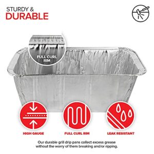 Stock Your Home Foil Grill Drip Pan (30 Pack) Compatible with Blackstone's 28”, 30”, & 36” BBQ Griddle + 17” & 22” Tabletop Range- Disposable Aluminum Oil Catcher Tray, Blackstone Grease Cup Liners