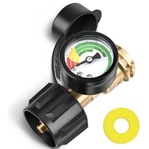 patiogem propane tank gauge, gas grill gauge for 5-40lbs propane tank, 3 temperatures scale, colored & reliable, propane tank gauge level indicator, propane gas gauge, for grill, heater, fryer, camper