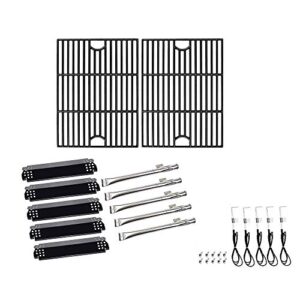 safbbcue 17″ cast iron grates and heat plates burners for nexgrill 720-0830h, 720-0670a, 720-0783e, 720-0888n, kenmore 41516106210 415.16106210 gas grill