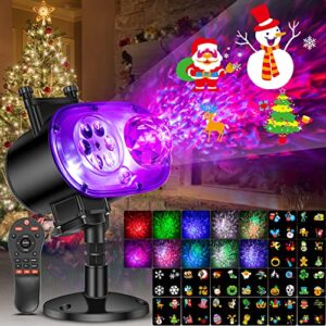 halloween christmas projector lights, 2-in-1 ocean wave waterproof outdoor projector with remote control 16 slide patterns and 10 colors party decoration lights for halloween christmas birthday party