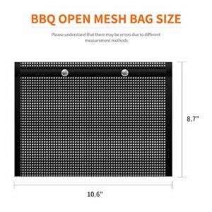 Tekfab 2 Pcs Barbecue Grill Mesh Bag, Non-Stick, Heat-Resistant, Reusable and Easy-to-Clean BBQ Net Bag for Outdoor Picnic Cooking and Barbecue - 8.7 x 10.6 Inches