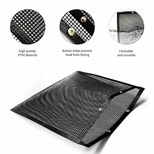 Tekfab 2 Pcs Barbecue Grill Mesh Bag, Non-Stick, Heat-Resistant, Reusable and Easy-to-Clean BBQ Net Bag for Outdoor Picnic Cooking and Barbecue - 8.7 x 10.6 Inches