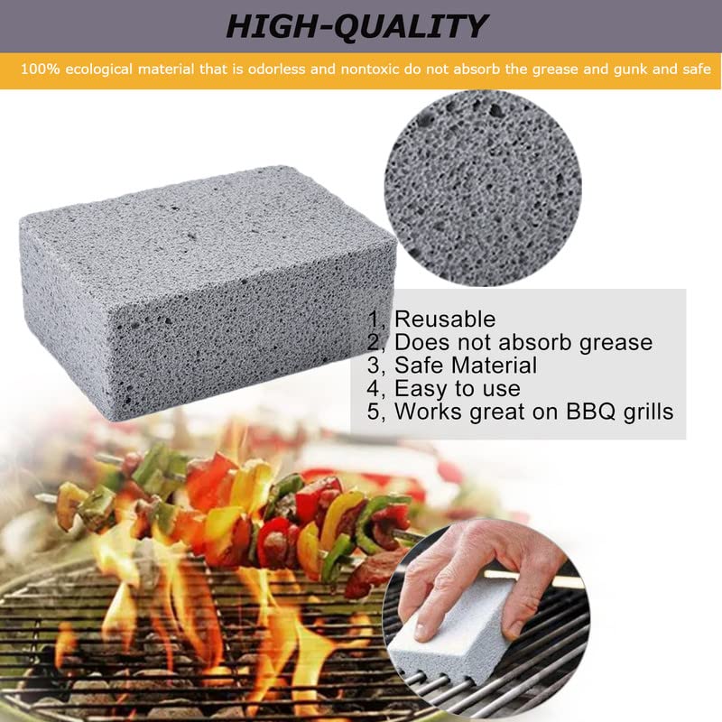 YTFGGY 9 Pack Grill Griddle Cleaning Brick Set, Ecological Grill Cleaning Stone for Removing BBQ Grills, Racks, Flat Top Cookers, Pool