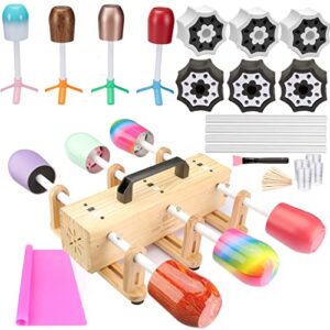 6x multi cup turners for crafts tumbler cup spinner machine kit, wood cuptisserie turner diy glitter epoxy tumblers