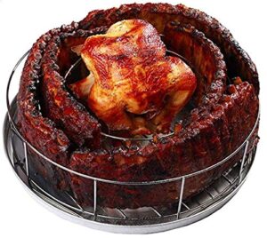 bbq guru rib rings | rib rack for smoking/grillings holds 5 ribs and a whole chicken