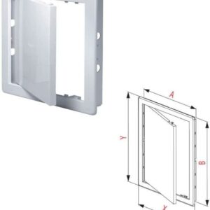 Byson Access Panel High Grade ABS Plastic Inspection Hatch Drywall Wall Ceiling Electric Plumbing Hole Cover Detachable Door Fits Flush to Surface (8 x 8 inches)