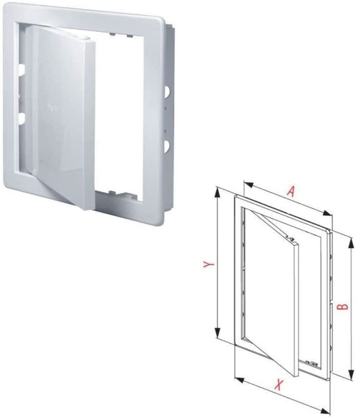 Byson Access Panel High Grade ABS Plastic Inspection Hatch Drywall Wall Ceiling Electric Plumbing Hole Cover Detachable Door Fits Flush to Surface (8 x 8 inches)