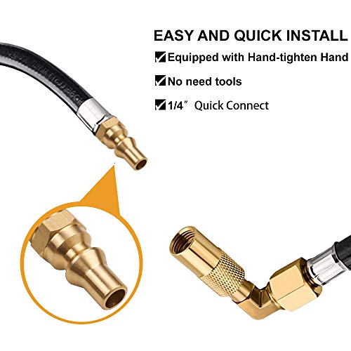 Eazy2hD 12FT RV Quick Connect Propane Hose with Propane Elbow Adapter Fitting RV Accessories Quick-Connect Kit for Blackstone 17"/22" Griddle