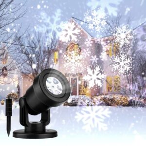 christmas projector lights outdoor, led snowflake projector lights waterproof plug in moving effect wall mountable snowfall lights for christmas holiday new year indoor home party decoration show