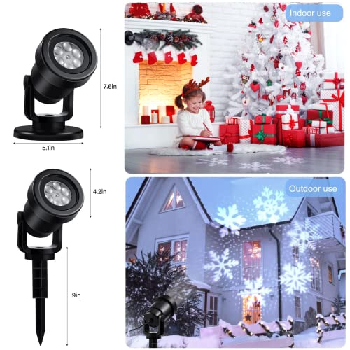 Christmas Projector Lights Outdoor, Led Snowflake Projector Lights Waterproof Plug in Moving Effect Wall Mountable Snowfall Lights for Christmas Holiday New Year Indoor Home Party Decoration Show