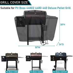 ZJYWSCH Grill Cover for Pit Boss 440D2 440D 440 Deluxe Ranch Hand 440TGR1 456D 456D3 Wood Pellet Grill Smoker Waterproof Pit Boss 440 Grill Cover Mile Hybrid 600HY Heavy Duty