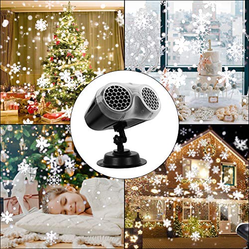 Christmas Projector Lights, UNIFUN Upgrade Dynamic Snowflake Projector Lights, Snowfall Light Show, Waterproof, for Christmas, Halloween, Party, Wedding and Indoor, Outdoor Decorations