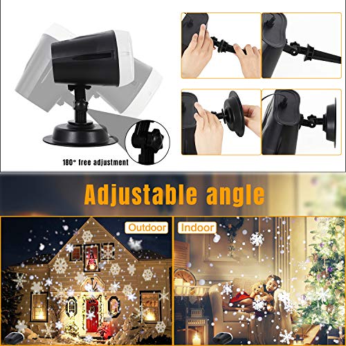 Christmas Projector Lights, UNIFUN Upgrade Dynamic Snowflake Projector Lights, Snowfall Light Show, Waterproof, for Christmas, Halloween, Party, Wedding and Indoor, Outdoor Decorations