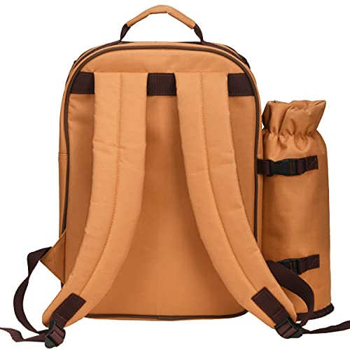 National Outdoor Living Two Tone Brown Picnic Cooler Backpack for Two