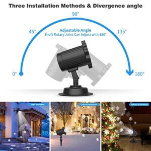 (2022 Version)Christmas Projector Lights Outdoor with Remote Control Timer, IP65 Waterproof, Wall Mountable, 14.76ft Cable, Snowflake Projection Lamp for Xmas Holiday New Year House Party Decoration