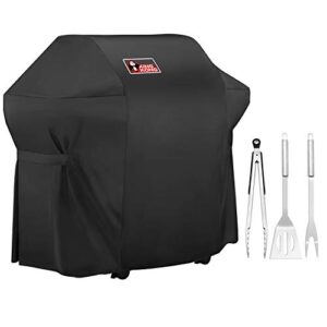 kingkong 7106 premium heavy duty cover spirit 200 and 300 series, weber genesis silver a/b gas grill including stainless steel meat fork, spatula and tongs …