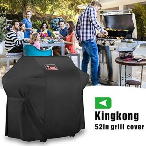Kingkong 7106 Premium Heavy Duty Cover Spirit 200 and 300 Series, Weber Genesis Silver A/B Gas Grill Including Stainless Steel Meat Fork, Spatula and Tongs …