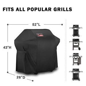 Kingkong 7106 Premium Heavy Duty Cover Spirit 200 and 300 Series, Weber Genesis Silver A/B Gas Grill Including Stainless Steel Meat Fork, Spatula and Tongs …