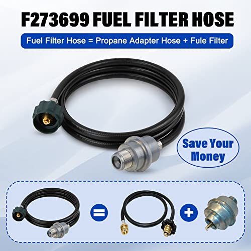 Propane Fuel Filter F273699 with Hose Compatible with Mr heater Buddy and Big Buddy, F273699 Fuel Filter with Propane Adapter Hose CSA Certified