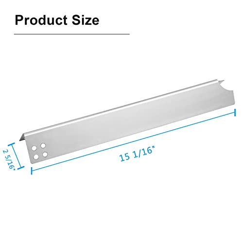 Zemibi Heat Plate for Brinkmann 810-6680-S, Stainless Steel Replacement Parts BBQ Heat Shield Tent 810-6680S, 6 Pakc Flavorizer Bars, 15 1/16" x 2 5/16"